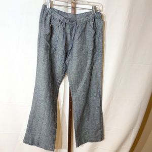NY & Co. linen blue denim color pant petite small